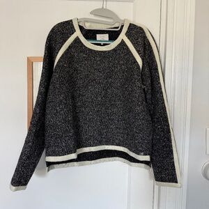 Anthropologie Women's Crewneck Sweater - Heathered, White Ribbing - Size Small